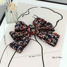 1pc Black Based Multi-Color Bow Design Fashion Necktie For Women, Suitable For Daily Wear And Parties Dress Accessories Pin For Clothes Bag Charm School Office Accessories Shirts Jacket Jewelry Christmas Halloween Clothes Pin Funny Cute Teacher Gifts - 黑色 - 查看 6