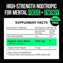 VitaRaw Organic Lions Mane Supplement Capsules 2400 Mg - Powerful Nootropic - Helps Maintain Memory, Energy, And Mental Clarity - Vegan Brain Booster Focus Pills - Real Lion'S Mane Supplement - White - View 2