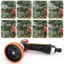 10 Pattern Multi Function Garden Hose Pipe Water Nozzle Spray Gun Comfort Handle - 黑色 - 查看 8