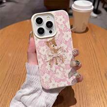 1pc TPU Material Pink Floral & Deer Bow Pattern Phone Case, Compatible With IPhone 17 Pro Max/17/16 Pro Max/15/13/12/11, S20 FE/A15/S24/A55, Compatible With Redmi Note 11/12/13 Pro, Full Coverage Anti-Drop Soft Protective Cover,International Version, Not The Domestic Version - White - View 4