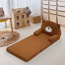 Teddy Bear Plush Foldable Children's Sofa, Portable Toddler Chair/Sofa Bed, Suitable For Bedroom, Playroom, Comfortable Seating, Great Birthday Christmas Gift - Multicolor - View 1
