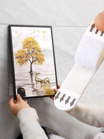 8pcs/24pcs Magic Buckle Double Sided Adhesive Hook And Loop Hanging Art Artifact Non Perforated Non Marking Nail Strong Adhesive Paste Invisible Hanging Art Hook And Loop