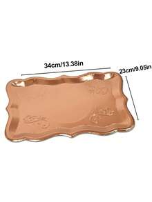 10 piezas de platos de papel rectangulares con borde dorado elegante, decoración de borde dorado, adecuado para platos de pastel, platos de galletas, bandejas de cartón grueso - Multicolor - Ver 11