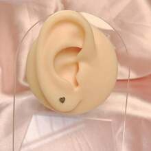 1 Pairs G23 Titanium 20G/18G/16G Press Fit Threadless Push  Top 4mm Flat Back Piercing Lip Stud Earring Labret Monroe Lip Ring Tragus Cartilage Bar Lehgth 6mm-12mm{Inchcolor_nameinch:Inch1PairHeartinch} - 1對心 - 查看 3