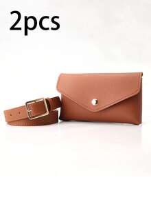 2pcs Women's Belts, Versatile And Women's Belts, Paired With Skirts, Women's Belts, Mini Waist Bags, Summer And Autumn Waist Accessories, Ideal Halloween, Christmas Gifts, Fashionable Mobile Phone Bags For Outings, Wallets