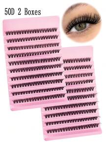 200/224/280支 50D DIY 睫毛嫁接套装，200支单根睫毛，D型卷翘，8-16mm混合睫毛簇，包含睫毛胶水、封层剂和睫毛嫁接工具，轻松在家嫁接睫毛（30D 40D 50D 60D 80D 100D -0.07D-8-16MIX） - 黑色 - 查看 11