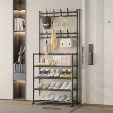 4-5 Tier Stainless Steel Shoe Rack - Space Saving, Easy Assembly, Suitable For Entryway And Bedroom, Durable Design, Minimalist Style, Modern Multipurpose Hanging Clothes Rack And Organizer, Dorm Entrance Shoe And Hat Rack - Multicolor - View 12