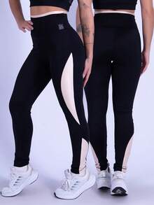 Rocca Fitness High Waist Polyamide Legging Pants Ponta Lagoinha - Màu be - Xem 1