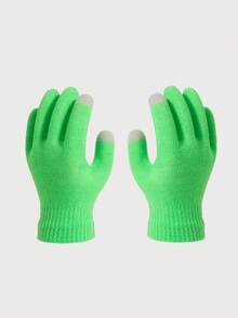 1 Pair Assorted Candy Color Men's Solid Touchscreen Gloves, Warm And Versatile For Autumn/Winter Daily Wear And Outings Winter Head Warmer