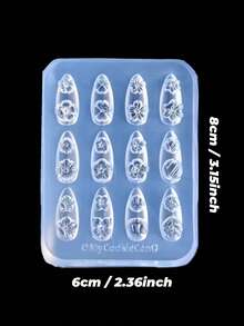 1pc Creative Transparent Silicone Nail Art Mold Kit With Cream Edges, Sequins, Hearts, Stars Design,Nail Supplies,Nail Tools,Nail Art Tools,Back To School,Nails,Nail Tools For Press On Nails - Clear - View 11