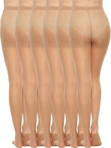 1pc/3pcs/6pcs 20D Women's Sheer Opaque Pantyhose, Skinny Fit Silky Tights, High Waist Hosiery With Reinforced Toe