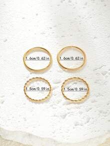 4pcs Minimalist Style Gold Criss-Cross Toe Rings Set, Fashionable Personalized Accessories Suitable For Women & Girls, Beach, Party, Date, Daily Wear