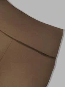 Leggings évasés casual à taille pliable de couleur unie pour femmes