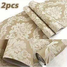 Super lange nicht-klebende Tapete - Europäischer Blumen 3D-Textur - Klebstoff erforderlich, einfach zu installieren - abnehmbare moderne Heimdekoration Tapete (1 Rolle Größe: 950cm X 53cm / 374in X 20,87in) - geeignet für große Wände und Decken, Wandbild Tapete, Schlafzimmer Tapete, Wandmalerei, mexikanischer Stil