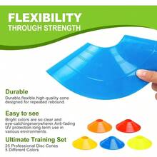 Set Of 2550 - Agility Soccer Cones With Carry Bag And Cones TrainingFootball, Basketball, Coaching, Agility Cones Indoor And Outdoor Games - E-25 Pack Multicolor - View 5