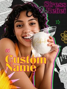 1pc Custom Funny Text Stress Ball, Personalized Silly Squishy Toy For Adults Teens, Super Fun Stress Ball, Adorable Stress Reliever, 18*18cm,Large Size, White, Hilarious Gift For Friends, Office Prank, Anxiety Relief, Kawaii Desk Decor, Birthday Gift, Perfect Gift For Boyfriend/Girlfriend, Personalized Gift For Him/Her, Anniversary Gift, Graduation Gift, Mother's Day Gift, Father's Day Gift