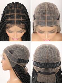 36" Boho Style Lace Front Box Braids Wig, Curly, Synthetic Lace Front Box Braids Wig With Baby Hair, Bohemian Curly, Lace Front Box Braids Wig For Everyday Wear - Multicolor - View 3