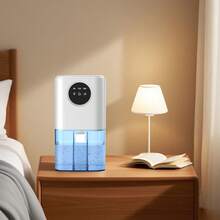 1.7L Quiet Portable Dehumidifier For Home - Timer, Sleep Mode & 7 Mood Lights Included,With Auto Shut-Off, Ideal For Bedroom, Bathroom & Wardrobe,Closet, RV, - 白色 - 查看 5