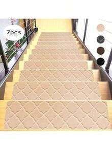 4/7/15pcs Carpet Stair Treads, Suitable For Stair Steps, Protect Elderly And Pets, Non-Slip Stair Mats, Trimmable And Reusable, Reinforced Edges, Durable Stair Covering Pads - Multicolor - View 29