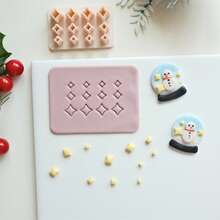 Christmas Themed Earring Making Kits, Gingerbread Man, Christmas Star, Holly Leaf Shape Stud Cluster Polymer Clay Cutters For Earring & Jewelry Making, Winter Series Clay Cutters For Jewelry Maker