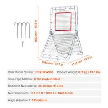 Baseball And Softball Rebounder Net, 3.5 X 6 Ft PitchBack Baseball Pitching Nest, Softball Pitchback Net, Fielding Trainer, Bounce Back Net For Fielding Or Throwing Practice, 5 Adjustable Angles - Multicolor - View 7