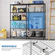 Scaffali in metallo pesante Fuyoula da 5 ripiani, grandi 155*183*40 cm, con ripiani regolabili, scaffali salvaspazio ideali per garage, cantina, dispensa e ufficio, colore nero