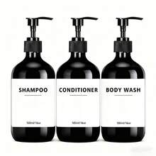 3pcs/Set 500ml Reusable Pump Dispenser Bottles For Shampoo, Conditioner, Body Wash - Multicolor - View 10
