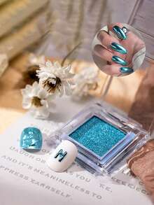 1pc 6 Colors Solid Magic Mirror Nail Powder, Solid Gold Powder, Aurora Powder Manicure Magic Mirror Powder, Solid Mirror Powder