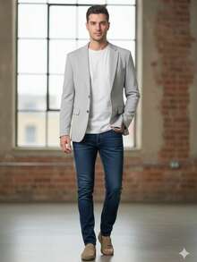 SACO PARA CABALLERO FRESCO Y COMODO PARA CUALQUIER TIPO DE TEMPORADA - Gris Claro - Ver 1