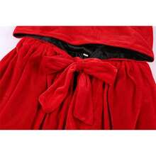 ALIZIWAY Hooded Cape Reversible Velvet Cloak Lined With Satin Renaissance Medieval Halloween Christmas Cosplay Costume{"Color_name":"Reversible-RedVelvetandBlackSatin","Size_name":"Large"} - Reversible-RedVelvetandFBlackssatin - View 8
