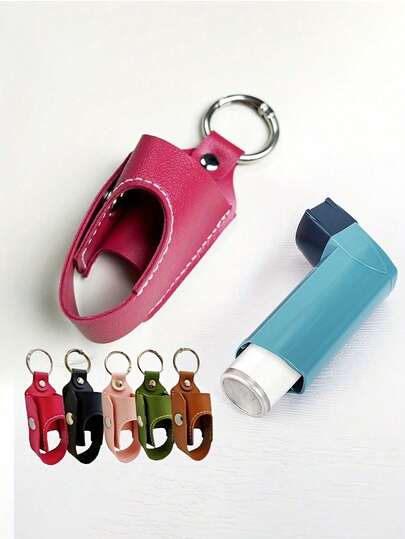 2pcs Unisex Asthma Inhaler Key Chain Sleeve, Key Ring, Casual Style Protective Cough Bottle Holder, Portable And Durable, Suitable For Asthma Inhaler And Cough Syrup Bottle, Easy To Travel And To Carry, Easy To Clip Design, Suitable For Camping, Travel