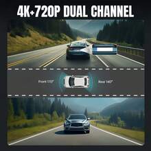 Dash Cam For Cars 4k, Rear View Mirror Camera, Back Up Cameras For Vehicles, 9.66" Mirror Dash Cam With 4K Front & 720P Rear Camera | Dimming Rearview Display | Touch Screen Operation | Reversing Image With Guidance Lines | Super Night Vision | G-Sensor | Loop Recording | Parking Monitoring | Includes 32GB SD Card (Supports 128GB) | Easy Installation | Suitable For Most Vehicle Models | Perfect Halloween & Christmas Gifts - 4K Touch Dual-channel Dash Cam+32G - View 7