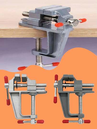 1 st mini-skruvstäd | Skruvstäd i aluminiumlegering | Kompakt gör-det-själv-skruvstäd för små arbetsstycken (sandblästrad/vakuumformning)