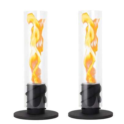 Set Of 2 Spiral Portable Tabletop Fire Pit Clean-Burning Bio Ethanol Ventless Large Fireplace For Indoor Outdoor Home Decor