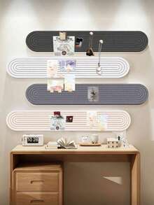 4pcs/Set 20x80cm No Drill Decorative Bulletin Board, Self-Adhesive Wall Memo Board, Nordic Minimalist Felt Combination Display Board, Reusable Home/Office/Classroom Photo Wall Message Board, Can Insert Pins, For Room Decor/Office Memo/Study Reminder/Entryway Key Holder - Multicolor/A - View 11