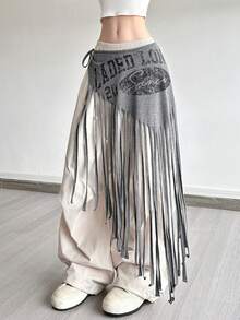 Top Dazzle Fashion Casual Versatile Waist Decor Skirt For Women - Grey - View 6