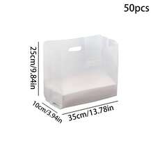 50 túi quà tặng bằng nhựa trong suốt có quai xách - Thích hợp đựng salad, bánh ngọt, pizza, bánh mì, món tráng miệng, bánh quy và kẹo - Lý tưởng cho đám cưới, sinh nhật và tiệc tùng - Nhiều thông số kỹ thuật - Xem 9