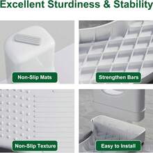 Toilet Stool, Bathroom Step Stool, Toilet Footstool, Portable Travel Squat Stool, Bathroom Stool, Toilet Leg Pad, Non-Slip Potty Stool, Adult/Elderly Toilet Step Stool. Christmas Gift, Holiday Gift, Moving Gift. - 白色 - 查看 5