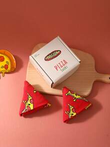 1 Paar bunte Pizza Muster Knöchelsocken, einzigartiges & modisches Lässig Geschenk Socken, bequem & atmungsaktiv, geeignet für Mütter, Valentinstag, Weihnachten, Weihnachtsmann, unisex, ganzjährig