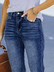 Women's Casual Vacation All-Match Versatile Denim Jeans - Medium Wash - View 7