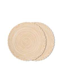 Covorașe rotunde împletite din poliester, 2 buc/4 buc/6 buc, 15 inci, lavabile, antiderapante, rezistente la căldură, potrivite pentru decorul casei, primăvara, exteriorul, sărbătorile, petrecerile, Crăciunul