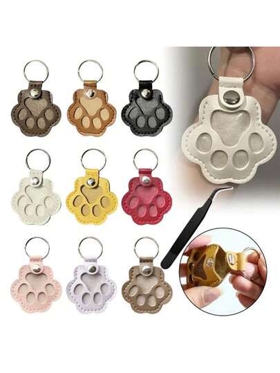 4 piezas Llaveros recolectores de pelo de mascota, colgantes de piel de imitación con forma de pata de gato, para recolectar pelo de perro y gato, regalos conmemorativos, adecuados como encantos para bolsos/carteras, colección de llaveros, recuerdos de mascotas, accesorios de moda, encanto de mascota lindo, cuero de alta calidad, recolección de pelo, llavero de pelo de perro, regalos para amantes de los animales, coleccionista de accesorios, amante de los gatos, regalo de Navidad perfecto