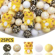 5/25/40pcs 3D Animal Series Silicone Bead Set - Squirrel/Koala/Giraffe/Turtle/Tiger - Various Colors And Patterns | Cute Patterns | Smooth Finish Beads - Ideal For DIY Crafting Keychains, Necklaces, Bracelets, Decorative Pens, Jewelry And Pendants - Creative Holiday Decorations Jewelry Making Supplies - Beads & Bead Assortments - 3D Animal Combination 2 - View 23