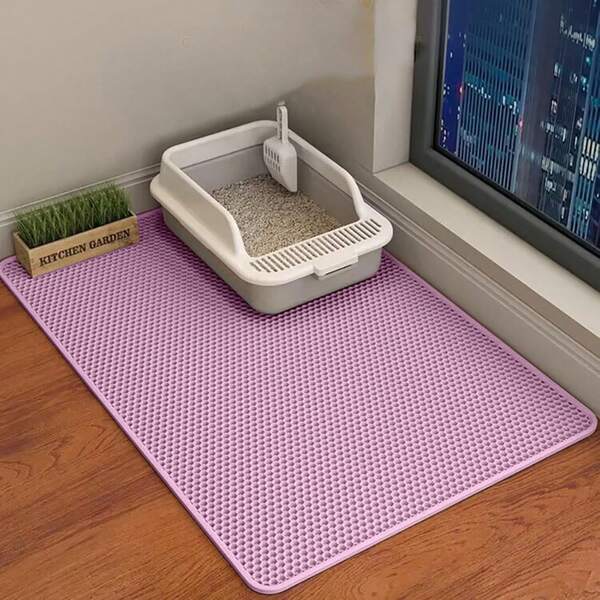 Dual-Layer Honeycomb Cat Litter Mat - Easy Clean, Non-Slip Base - Ideal For Litter Box And Pet Toilet Areas, Cat Litter Scoop, Please Check Product Size
