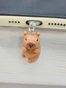 1pc Cute Capybara Home Phone Dust Plug Charm - Multicolor - View 10