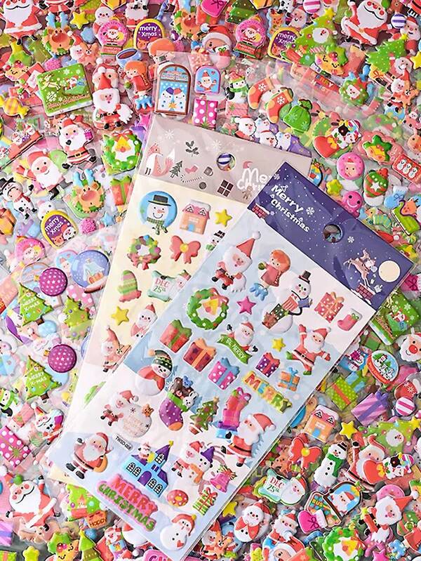 ملصقات عيد الميلاد، ملصقات بابا نويل، ملصقات فقاعات كرتونية، هدايا عيد الميلاد