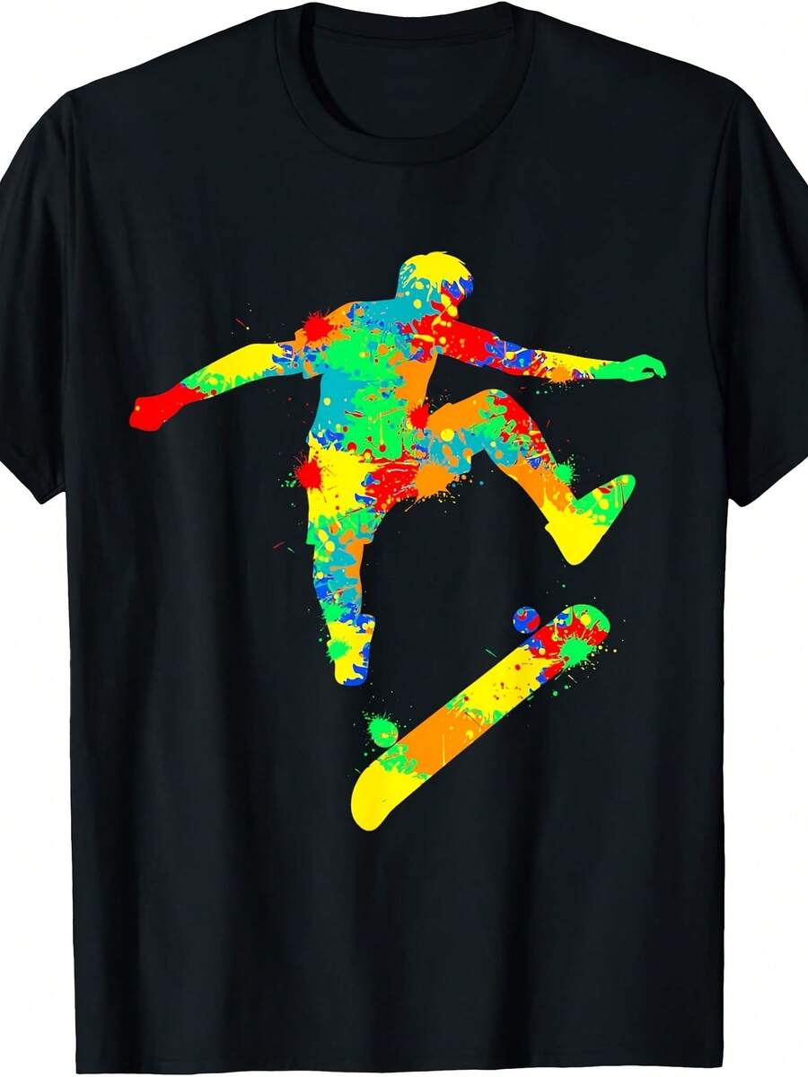 Skateboard Skater Stunt Skateboarding Boys Kids T-Shirt - 款式28 - 查看 1