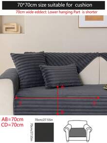 1 件厚毛绒沙发垫套，四季沙发座椅保护套，现代简约防滑沙发套，防尘可洗，深灰色柔软防褪色，宠物友好，适合 L 型沙发，卧室/办公室/客厅 - 深灰色 - 查看 16