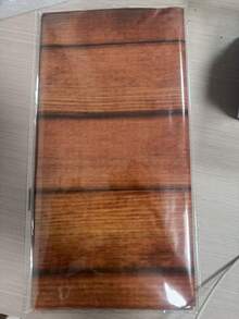 1 pezzo Tovaglia monouso in plastica con finitura in legno, adatta per tavoli rettangolari da 137*274cm, in materiale PE sottile e leggero, stile vintage country, tema da fattoria occidentale, adatta per compleanni, lauree, riunioni familiari - Castano - Visualizzare 11