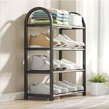 4-Tier Simple Multi-Layer Steel Pipe Shoe Rack, PET Material, Student Dorm Small Shoe Rack, Shoe Cabinet, Children's Shoe Rack, Storage Rack, Helpful For Storing Shoes. - Multicolor - View 13